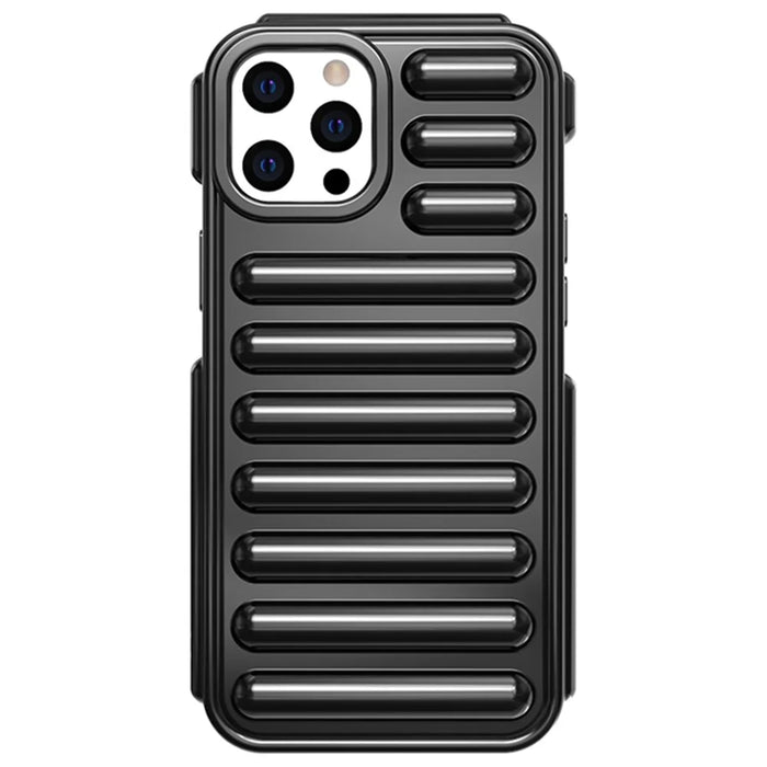 Capsule Series for iPhone 12 Pro Max Case Soft TPU Ribbed Protective Phone Cover - Black - 1
