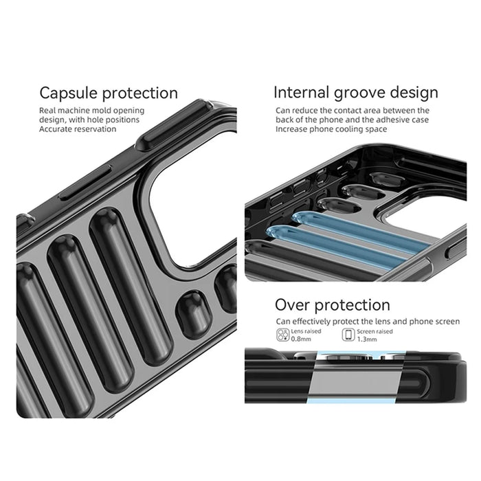 Capsule Series for iPhone 12 Pro Max Case Soft TPU Ribbed Protective Phone Cover - Black - 3