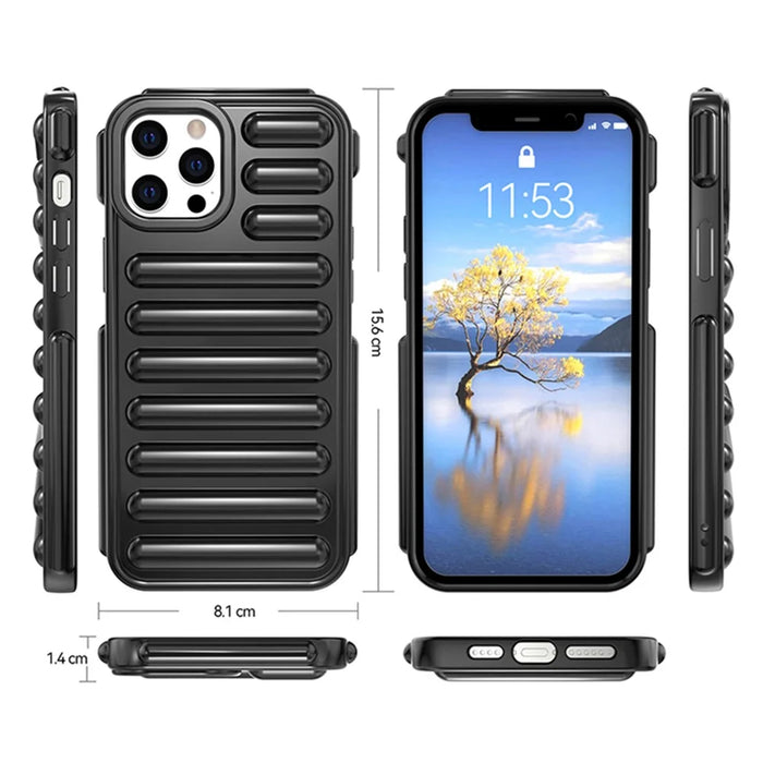 Capsule Series for iPhone 12 Pro Max Case Soft TPU Ribbed Protective Phone Cover - Black - 6