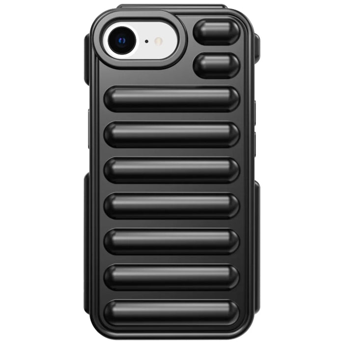 Capsule Series for iPhone 17e / 16e Case Soft TPU Ribbed Anti-Drop Phone Cover - Black - 1
