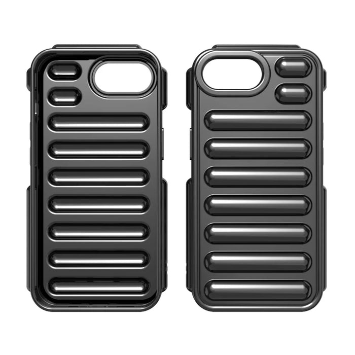 Capsule Series for iPhone 17e / 16e Case Soft TPU Ribbed Anti-Drop Phone Cover - Black - 2