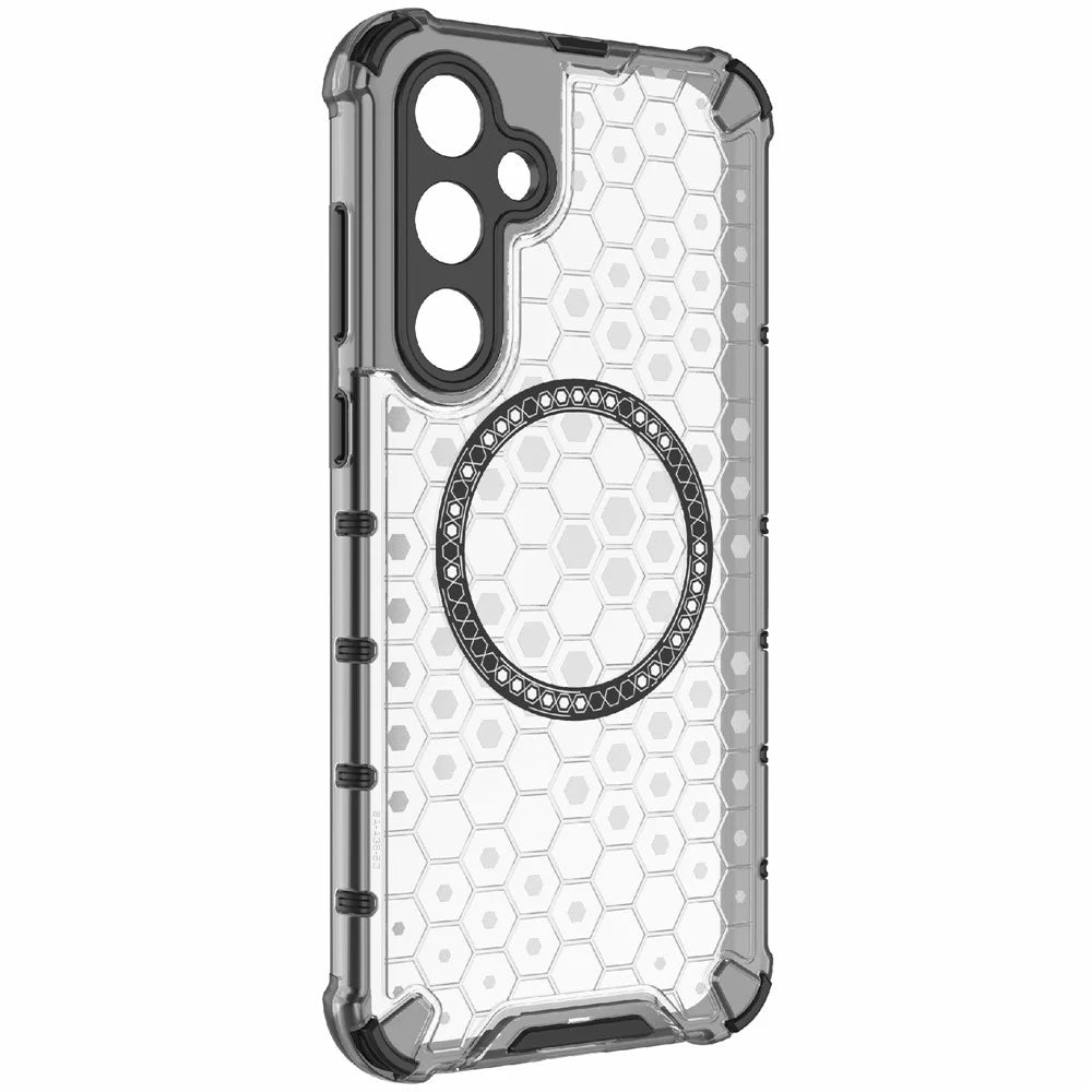 For Samsung Galaxy A35 5G Magnetic Case Honeycomb Heat Dissipation TPU+PC Phone Cover - Transparent - 3