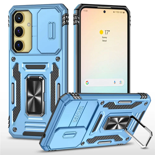 Armor Series For Samsung Galaxy A25 5G (Global) (161.0 X 76.5 X 8.3mm) Case PC+TPU Phone Cover Lens Privacy Protection - Baby Blue - 1