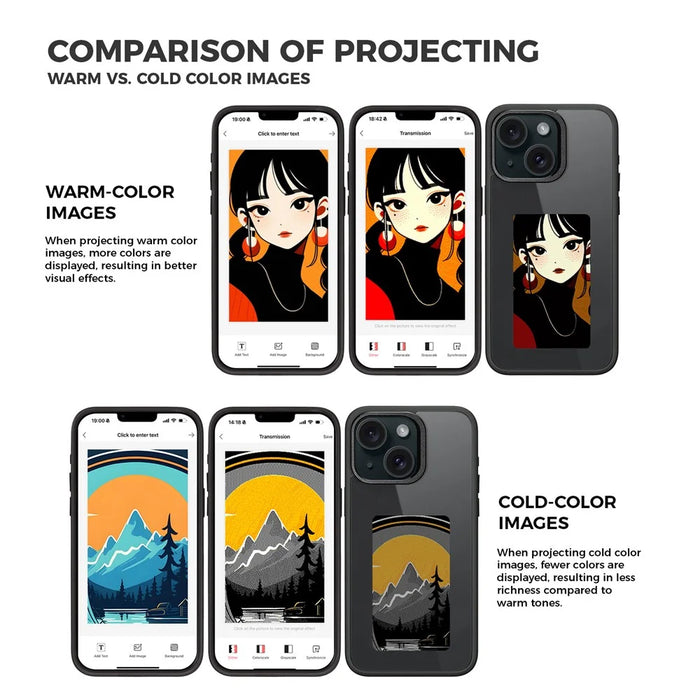 E Ink Phone Case for iPhone 13  / 14 Smart NFC Phone Case Photo, Black / White / Red / Yellow 4-Color - Black - 4