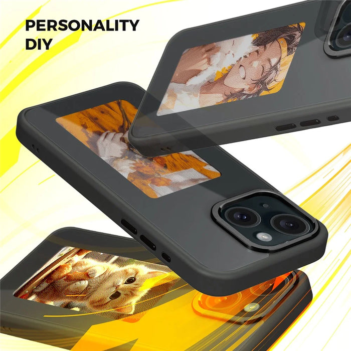 E Ink Phone Case for iPhone 13  / 14 Smart NFC Phone Case Photo, Black / White / Red / Yellow 4-Color - Black - 5