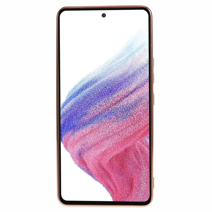 For Samsung Galaxy A53 5G Case Electroplating Love TPU Phone Cover with Bracelet Strap - White - 2