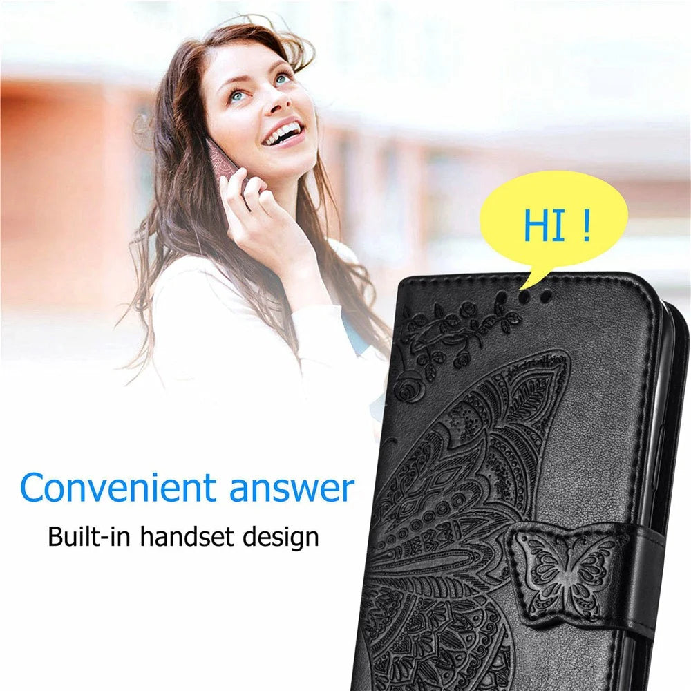 For Sony Xperia 1 VI Case Butterfly Pattern PU Leather Flip Phone Cover - Black - 6