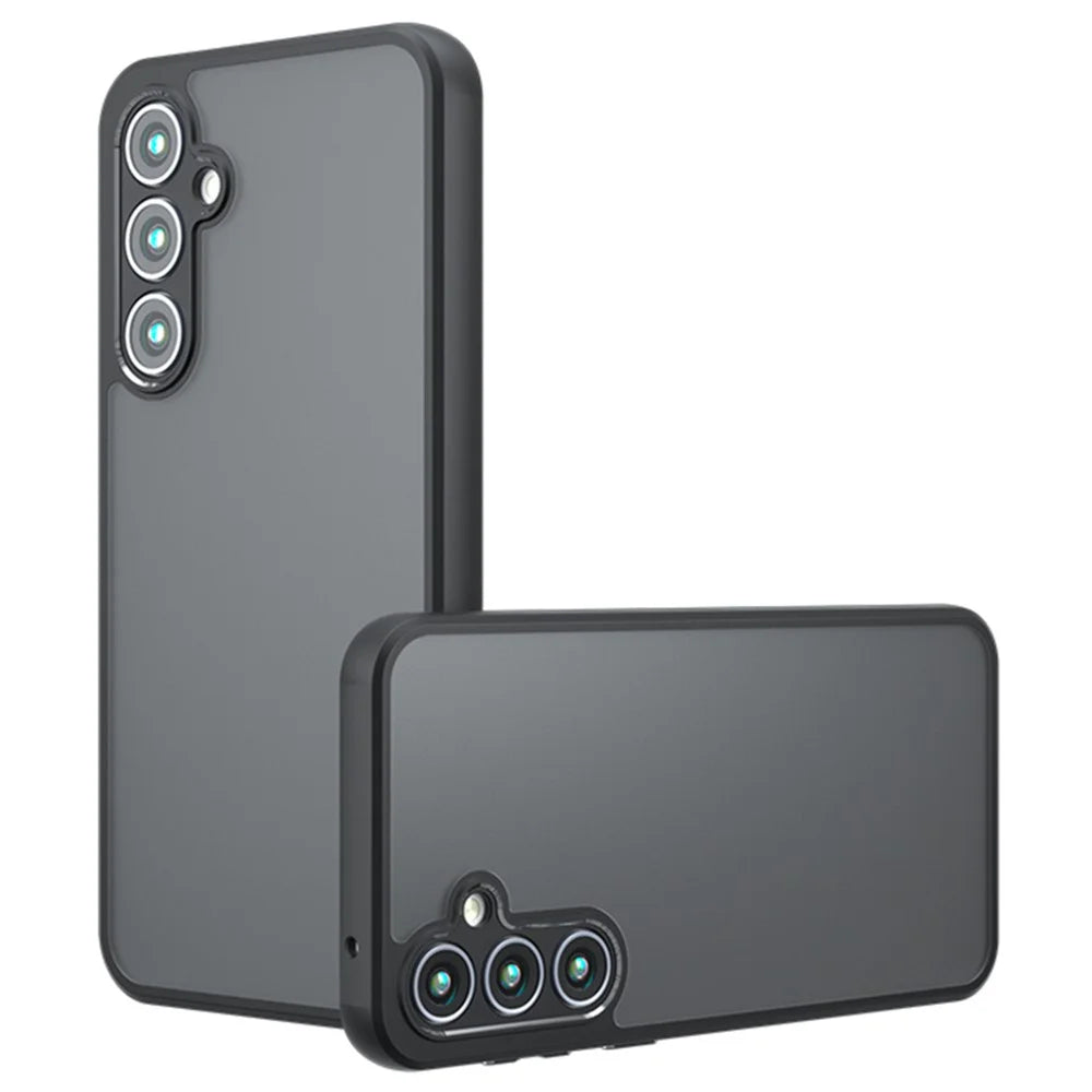 For Samsung Galaxy A35 5G Case Skin-Touch TPU + PC Matte Phone Back Cover, Transparent Black - 1