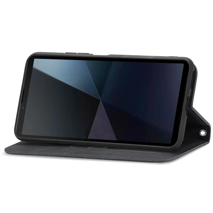 For Sony Xperia 10 VI Case Wallet Stand Function Skin-touch Leather Phone Cover - Black - 3