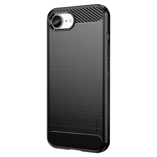 MOFI JK TPU Series-1 For iPhone 17e / 16e Case Carbon Fiber Design Flexible TPU Phone Cover - Black - 1