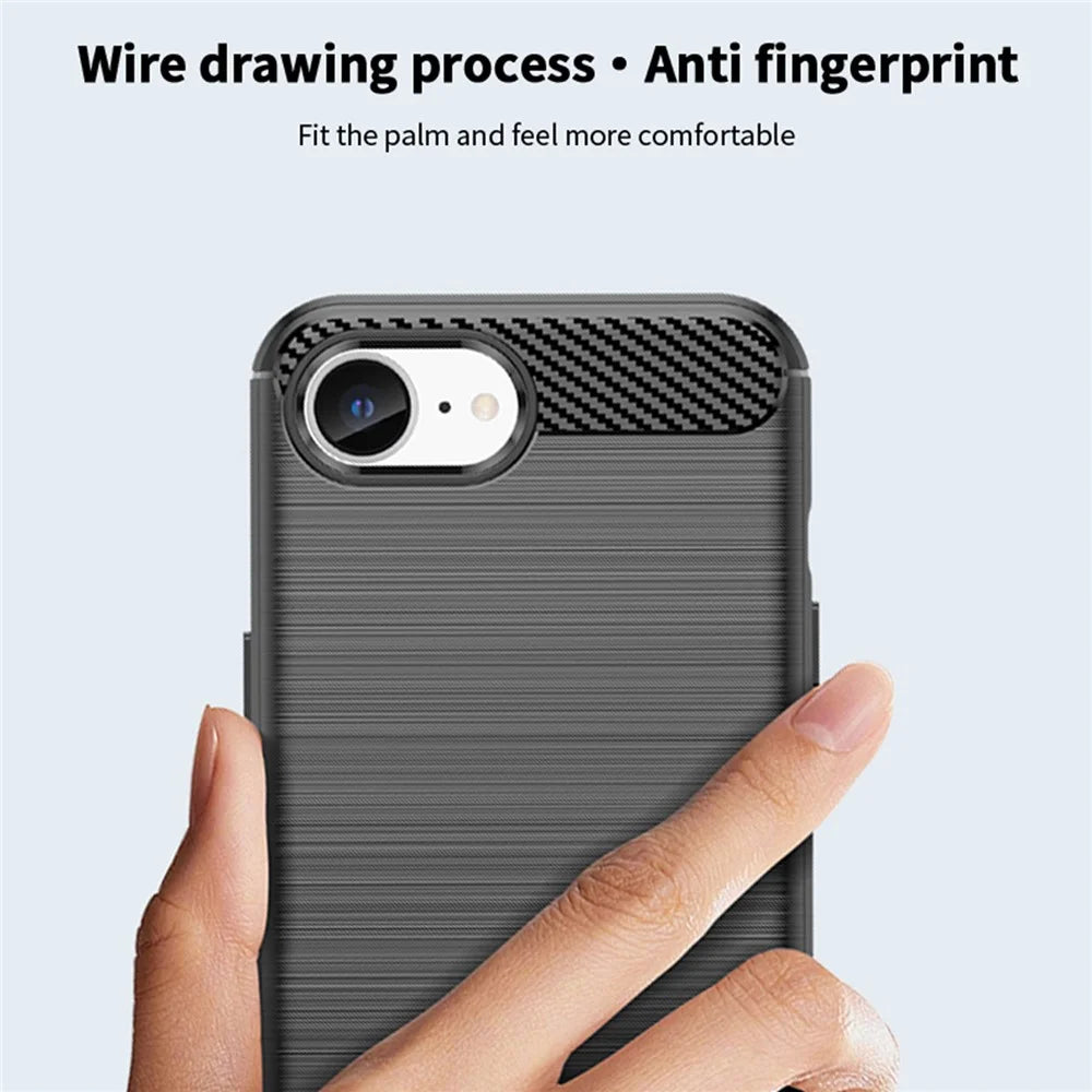 MOFI JK TPU Series-1 For iPhone 17e / 16e Case Carbon Fiber Design Flexible TPU Phone Cover - Black - 7