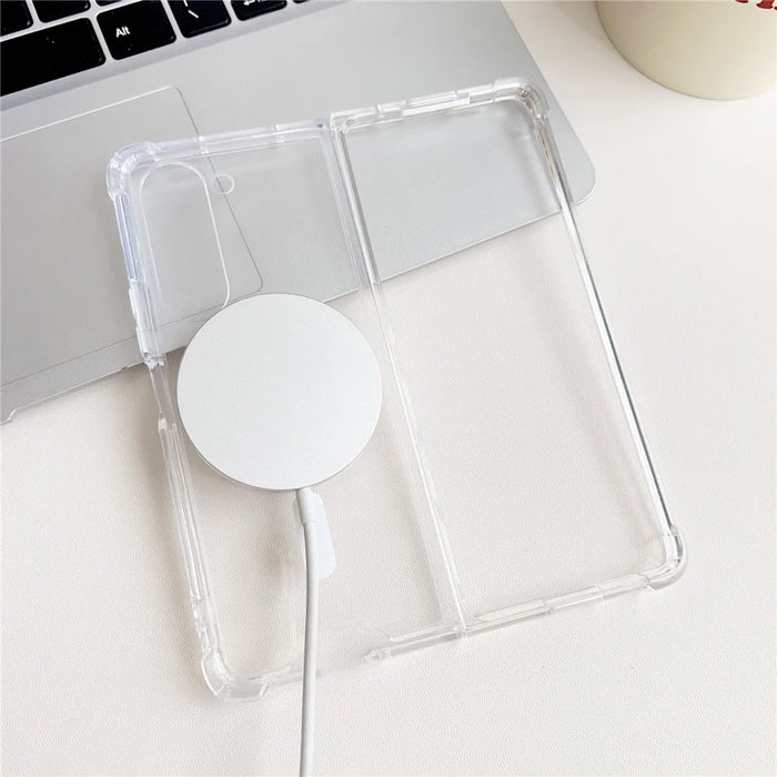 For Samsung Galaxy Z Fold6 5G Clear Case Acrylic Back Phone Cover Magnetic Case - 3