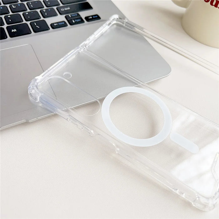 For Samsung Galaxy Z Fold6 5G Clear Case Acrylic Back Phone Cover Magnetic Case - 6