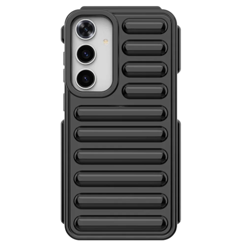 Capsule Series for Samsung Galaxy S24+ Protective Case Ribbed Soft TPU Phone Cover - Black - 1