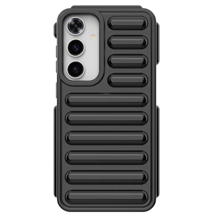 Capsule Series for Samsung Galaxy S24+ Protective Case Ribbed Soft TPU Phone Cover - Black - 1