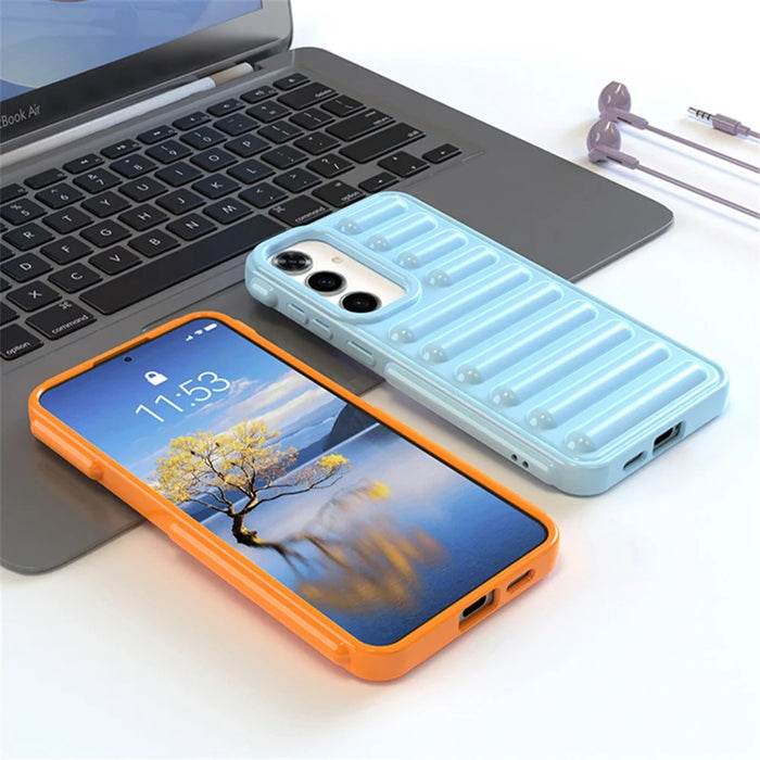 Capsule Series for Samsung Galaxy S24+ Protective Case Ribbed Soft TPU Phone Cover - Black - 4