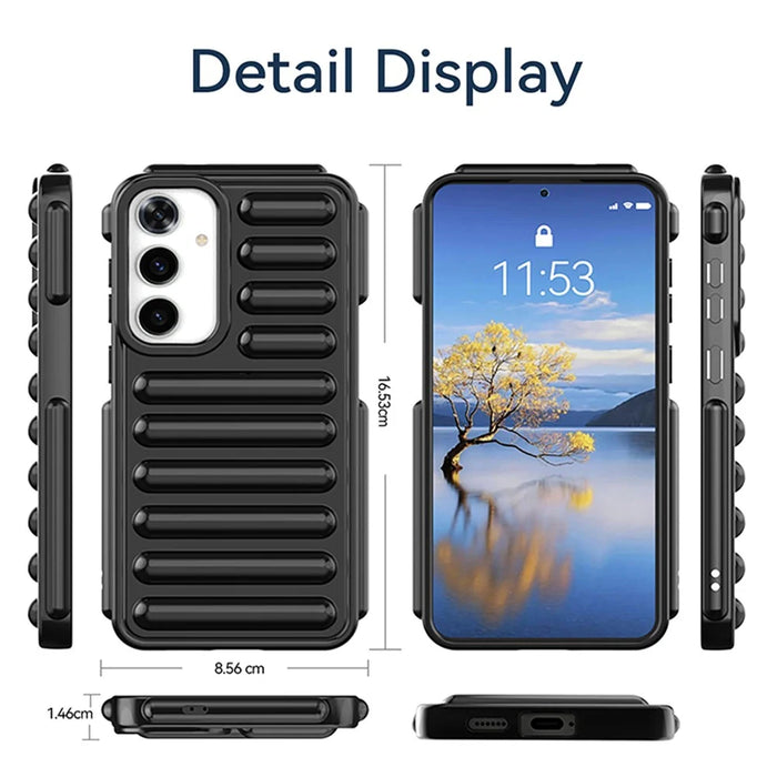Capsule Series for Samsung Galaxy S24+ Protective Case Ribbed Soft TPU Phone Cover - Black - 5