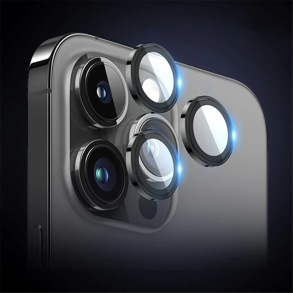 X-LEVEL AR-Spotlight Series For iPhone 14 Pro / 14 Pro Max Camera Lens Film Tempered Glass Lens Protector - Black - 1