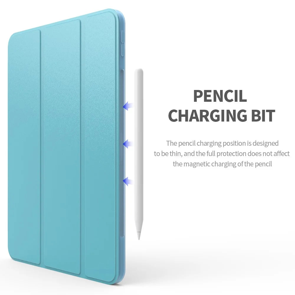 For iPad Air 11 (2026) / (2025) / (2024) / Air (2022) / (2020) Case Tri-Fold Stand PU Leather + TPU Tablet Cover - Dark Blue - 5