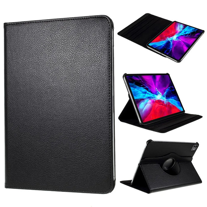 For iPad Pro 11 (2025) / 11 (2024) Case Rotating Stand PU Leather Protective Cover - Black - 1