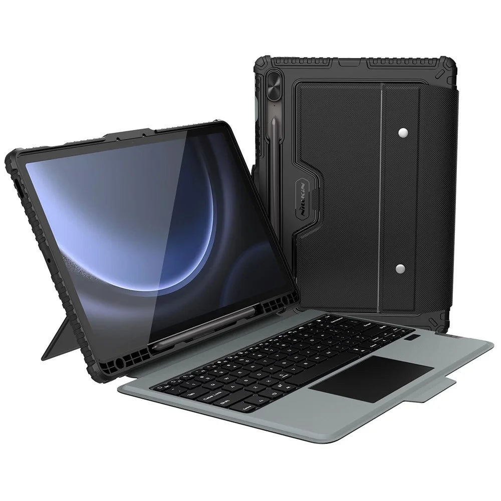 NILLKIN For Samsung Galaxy Tab S9 FE+ Tablet Case with Detachable Bluetooth-compatible Keyboard (Backlight Version) - 1
