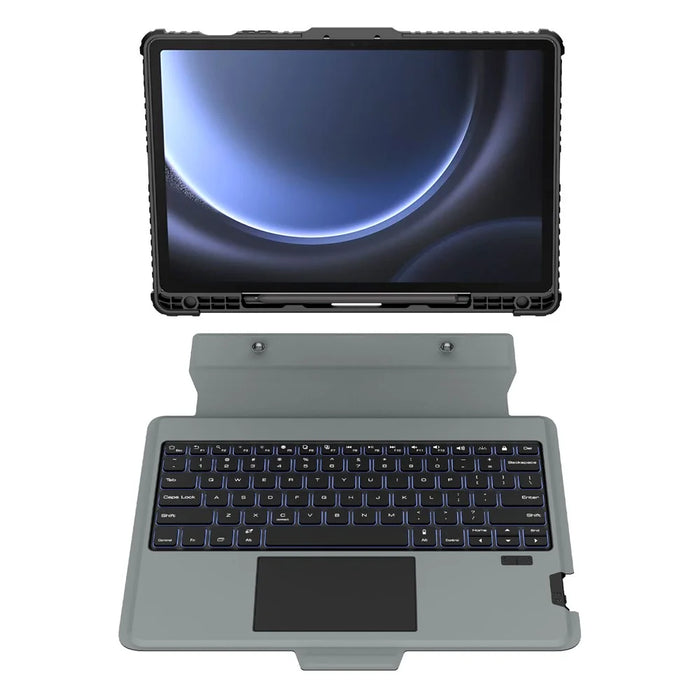 NILLKIN For Samsung Galaxy Tab S9 FE+ Tablet Case with Detachable Bluetooth-compatible Keyboard (Backlight Version) - 3