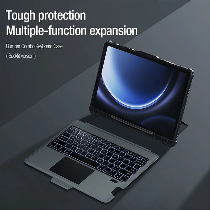 NILLKIN For Samsung Galaxy Tab S9 FE+ Tablet Case with Detachable Bluetooth-compatible Keyboard (Backlight Version) - 4
