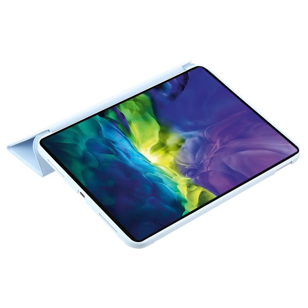 For iPad Air 11 (2026) / (2025) / (2024) Case Honeycomb Texture Tri-Fold Stand Leather Tablet Cover - Baby Blue - 4