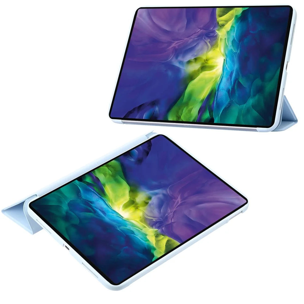 For iPad Air 11 (2026) / (2025) / (2024) Case Honeycomb Texture Tri-Fold Stand Leather Tablet Cover - Baby Blue - 5