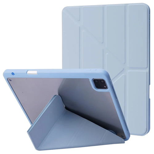 For iPad Pro 13 (2025) / 13 (2024) Case Origami Stand Leather Tablet Cover with Auto Wake / Sleep -  Baby Blue - 1