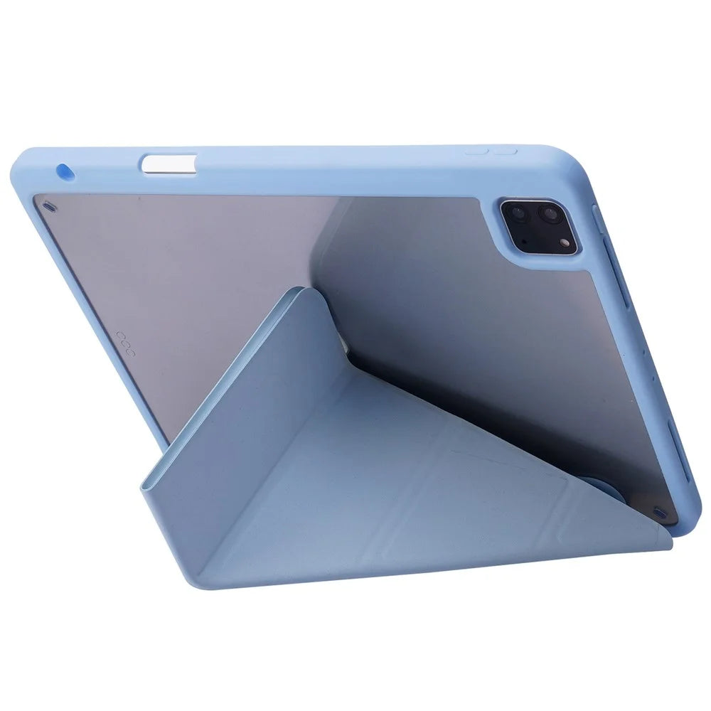 For iPad Pro 13 (2025) / 13 (2024) Case Origami Stand Leather Tablet Cover with Auto Wake / Sleep -  Baby Blue - 2