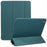 For iPad Pro 13 (2024) Case PU Leather Tri-Fold Stand Tablet Cover Auto Wake / Sleep - Midnight Green - 1