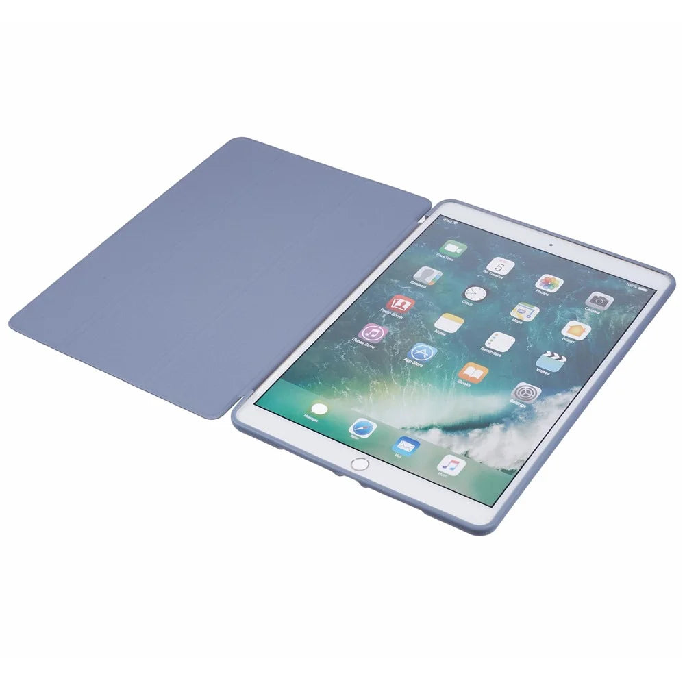 For iPad 10.2 (2021) / (2019) / (2020) / Pro 10.5-inch (2017) Case Tri-Fold Stand PU Leather + TPU Tablet Cover - Dark Blue - 5