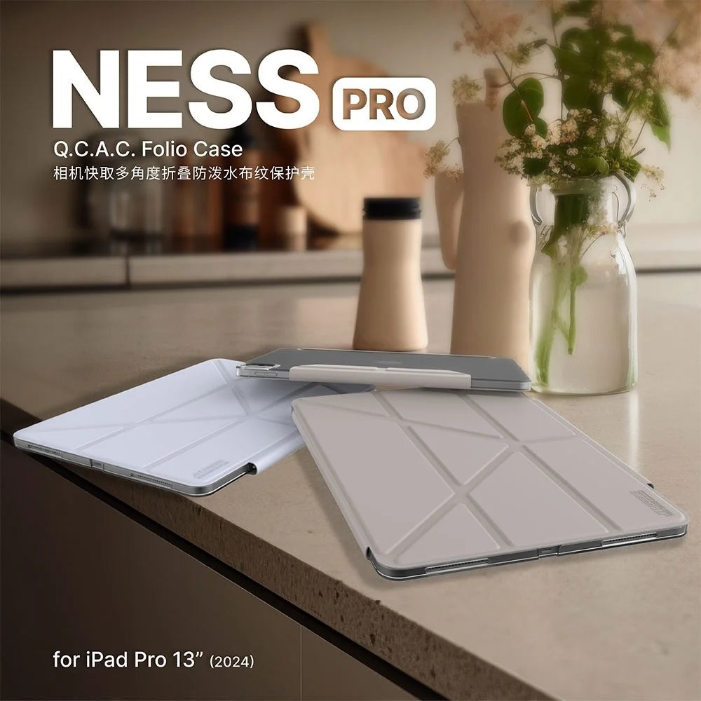 JTLEGEND For iPad Pro 13 (2025) / 13 (2024) Stand Case Anti-Scratch PU Leather Tablet Cover with Pencil Holder - Grey - 7