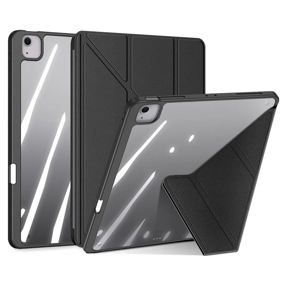 DUX DUCIS Magi Series for iPad Air 13 (2026) / (2025) / (2024) Case PU Leather+PC+TPU Auto Wake / Sleep Tablet Cover - Black - 1