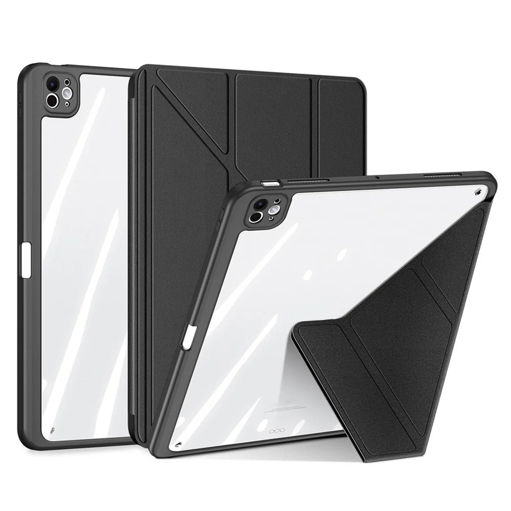 DUX DUCIS Magi Series for iPad Pro 13 (2025) / 13 (2024) Case PU Leather+PC+TPU Tablet Cover Support Auto Wake / Sleep - Black - 1