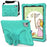 For iPad Air 11 (2026) / (2025) / (2024) Case Butterfly EVA Tablet Cover with Kickstand / Shoulder Strap - Mint Green - 1