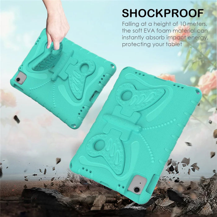 For iPad Air 11 (2026) / (2025) / (2024) Case Butterfly EVA Tablet Cover with Kickstand / Shoulder Strap - Mint Green - 4