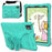 For iPad Pro 11 (2025) / 11 (2024) EVA Case Butterfly Kickstand Tablet Cover with Shoulder Strap - Mint Green - 1