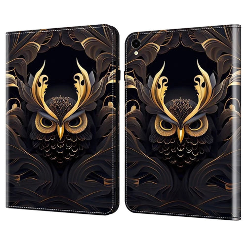 For Samsung Galaxy Tab S10 Lite / S10 FE / S9 FE / S9 Case Folio Stand PU Leather Pattern Tablet Cover - Owl - 1