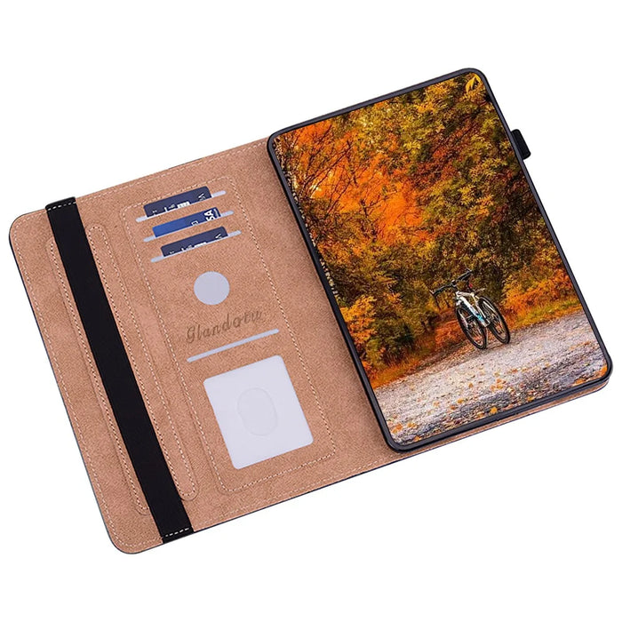 For iPad mini (2024) / mini (2021) Case Pattern Print Leather Tablet Cover with Card Slots Stand Function -  Gold Wings - 2