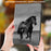 For Samsung Galaxy Tab A7 10.4 (2020) / (2022) Tablet Case Pattern Printing PU Leather Flip Cover with Stand - Black Horse - 5