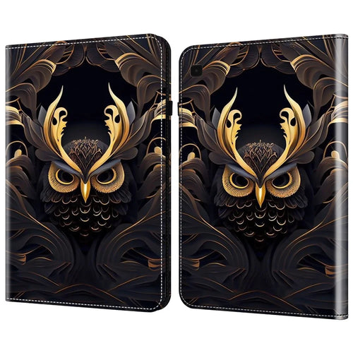 For Samsung Galaxy Tab S6 Lite (2020) / (2022) / (2024) Case Leather Tablet Cover Card Slots -  Owl - 1