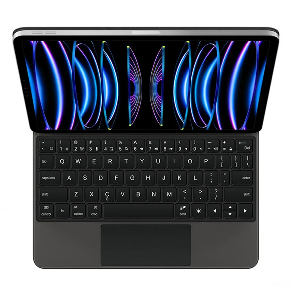 For iPad Pro 13 (2025) / (2024) Magnetic Floating Bluetooth-compatible Keyboard + Leather Tablet Case - Black - 5