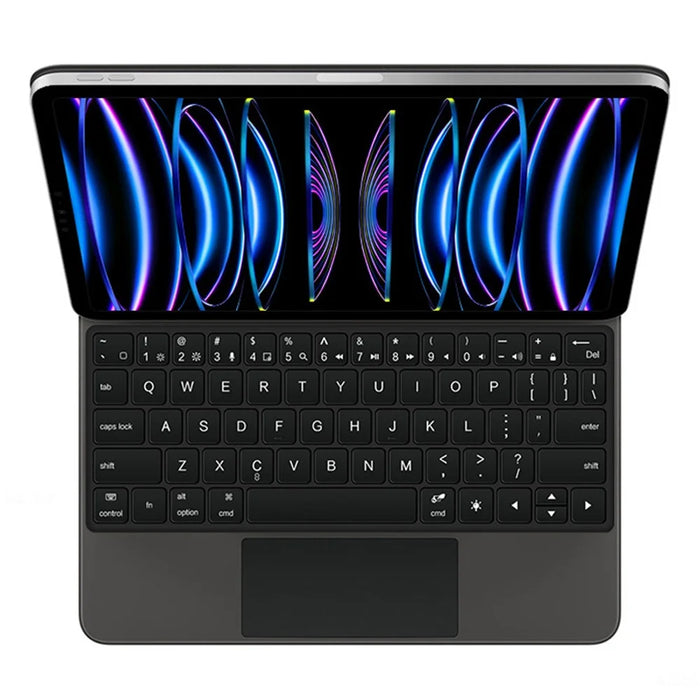 For iPad Pro 11 (2025) / (2024) Magnetic Floating Bluetooth-compatible Keyboard + Leather Tablet Case - Black - 5