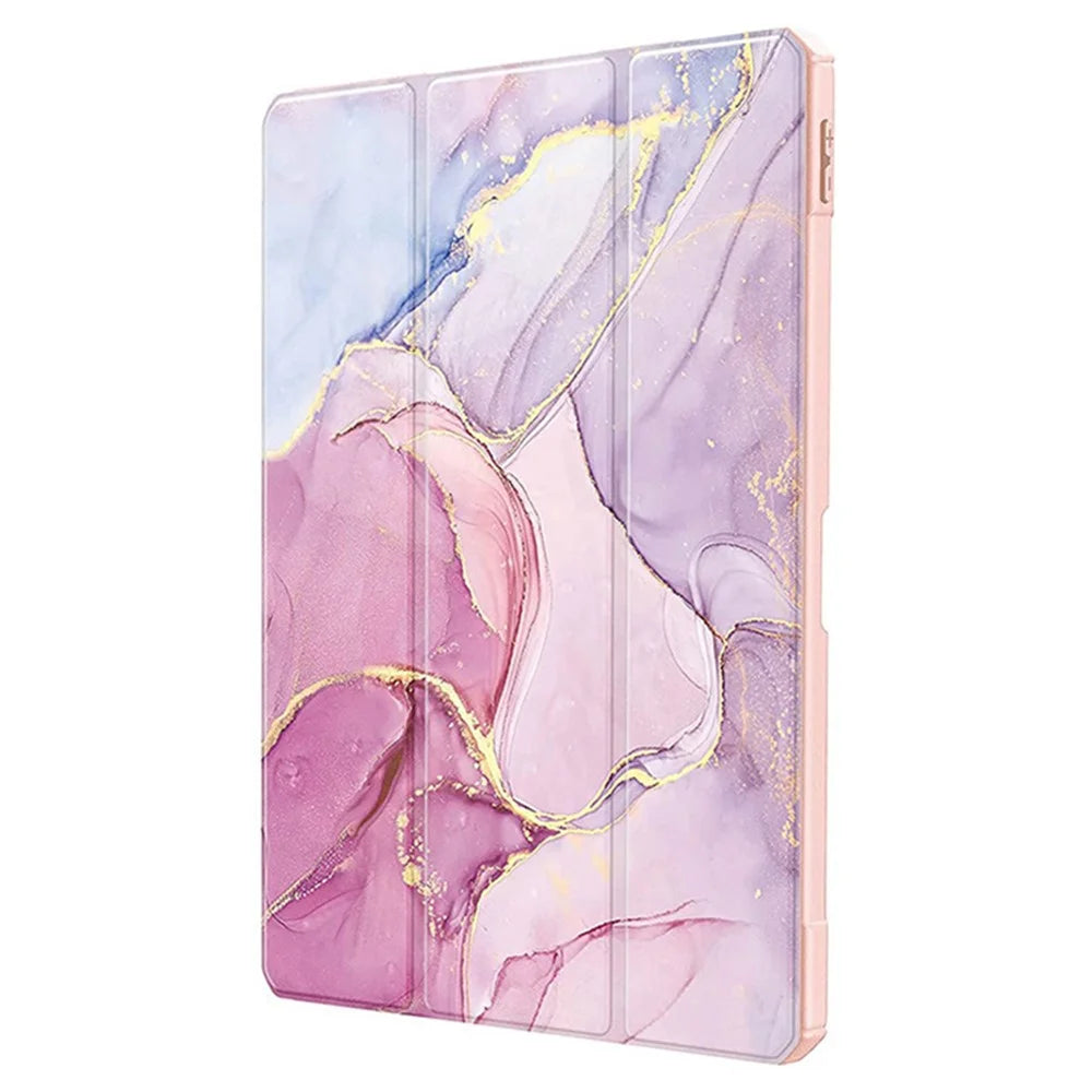 Bulk Purchasing For iPad Air 11 (2026) / (2025) / (2024) Case Pattern Leather Tablet Cover Clear Back Shell Auto Wake / Sleep - Pink Marble - 2