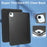 For iPad Air 11 (2026) / (2025) / (2024) Case PU Leather Smart Tablet Cover Smooth Matte Back, Built-In Pencil Holder - Black - 5