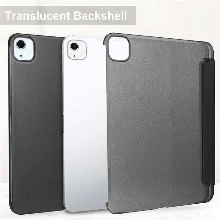 For iPad Air 13 (2026) / (2025) / (2024) Case Tri-Fold Stand Leather + PC Matte Back Tablet Cover with Pencil Holder - Black - 7