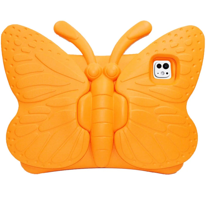 For iPad Pro 11 (2025) / 11 (2024) Case Butterfly Style Support Kickstand EVA Tablet Cover - Orange - 1