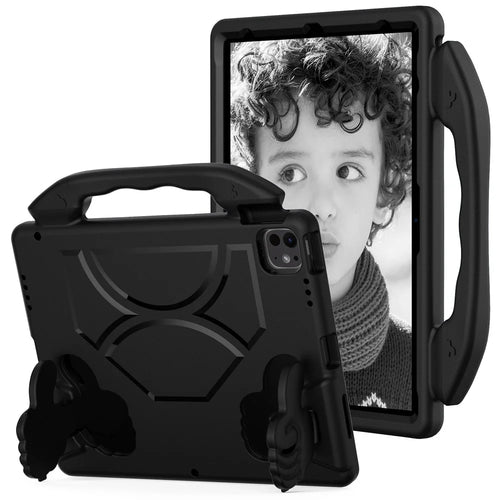For iPad Pro 12.9-inch (2018) / (2020) / (2021) / (2022) / Air 13 (2026) / (2025) / (2024) / (2024) / Pro 13 (2025) / 13 (2024) Tablet EVA Case with Thumb Kickstand - Black - 1